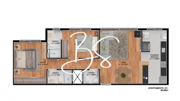 Imagem Apartamento com 1 Quarto à Venda, 70 m² em Centro - Canela