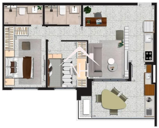Imagem Apartamento com 2 Quartos à Venda, 69 m² em Brooklin Paulista - São Paulo