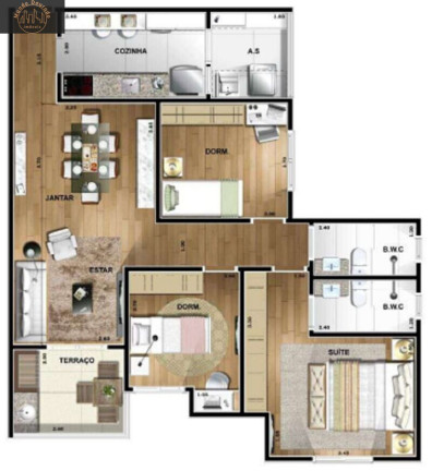 Imagem Apartamento com 3 Quartos à Venda, 84 m² em Santa Paula - São Caetano Do Sul