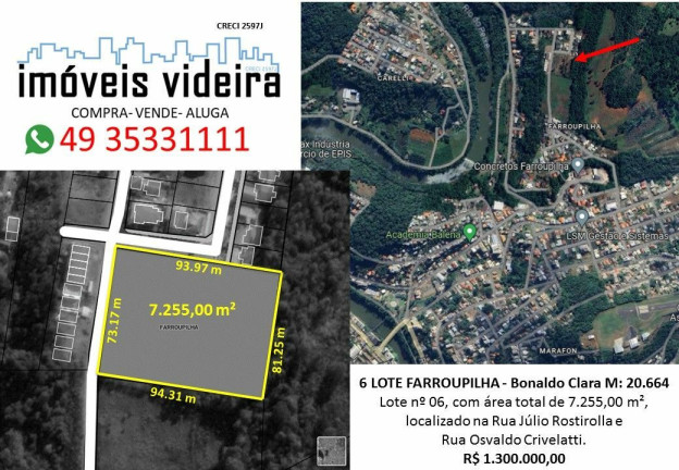 Imagem Terreno à Venda, 7 m² em Farroupilha - Videira