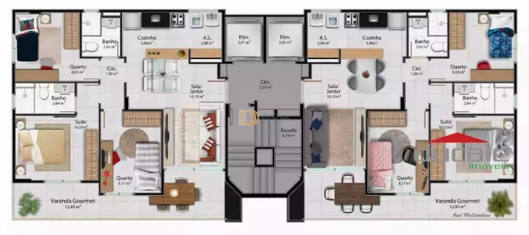 Imagem Apartamento com 3 Quartos à Venda, 76 m² em Jardim Camburi - Vitória Imagem Apartamento com 3 Quartos à Venda, 76 m² em Jardim Camburi - Vitória