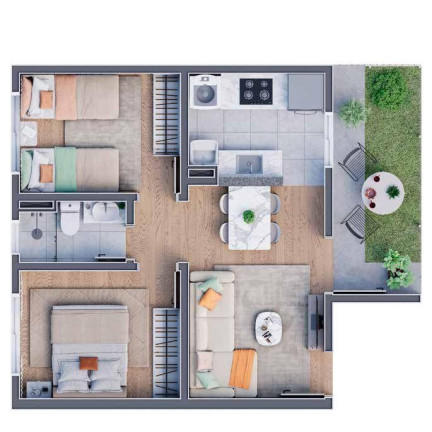 Imagem Apartamento com 2 Quartos à Venda, 42 m² em Colônia Antônio Prado - Almirante Tamandare Imagem Apartamento com 2 Quartos à Venda, 42 m² em Colônia Antônio Prado - Almirante Tamandare