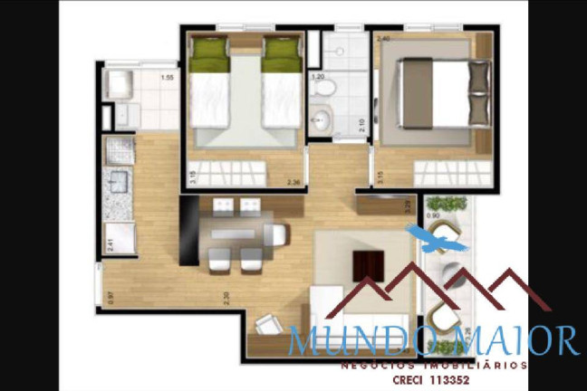 Imagem Apartamento com 2 Quartos à Venda, 50 m² em Vila Alzira - Santo André Imagem Apartamento com 2 Quartos à Venda, 50 m² em Vila Alzira - Santo André