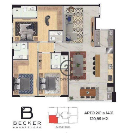 Imagem Apartamento com 3 Quartos à Venda, 120 m² em Campinas - São José Imagem Apartamento com 3 Quartos à Venda, 120 m² em Campinas - São José