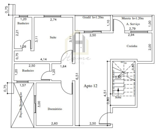 Imagem Cobertura com 2 Quartos à Venda, 121 m² em Vila Assunção - Santo André