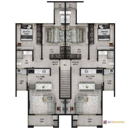 Imagem Apartamento com 2 Quartos à Venda, 68 m² em Meia Praia - Navegantes
