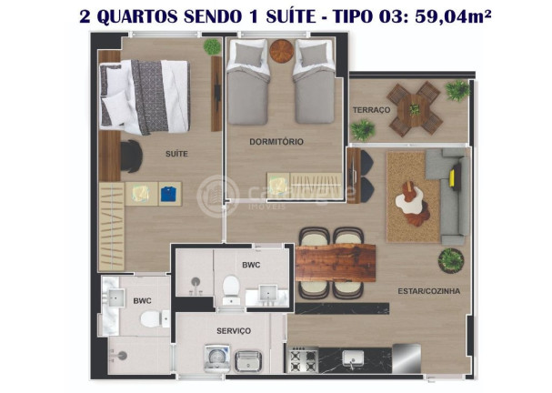 Imagem Apartamento com 3 Quartos à Venda, 79 m² em Capim Macio - Natal Imagem Apartamento com 3 Quartos à Venda, 79 m² em Capim Macio - Natal