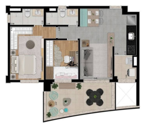 Imagem Apartamento com 2 Quartos à Venda, 74 m² em Pinheiros - São Paulo