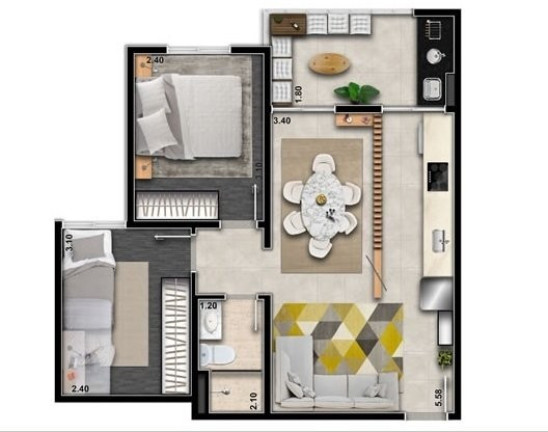 Imagem Apartamento com 3 Quartos à Venda, 60 m² em Vila Ema - São Paulo