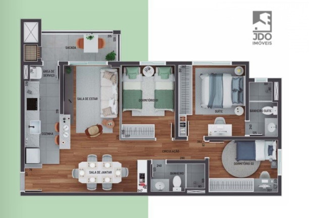 Imagem Apartamento com 3 Quartos à Venda, 73 m² em Tingui - Curitiba Imagem Apartamento com 3 Quartos à Venda, 73 m² em Tingui - Curitiba