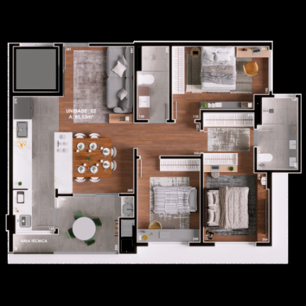 Imagem Apartamento com 3 Quartos à Venda, 88 m² em Boa Vista - Curitiba Imagem Apartamento com 3 Quartos à Venda, 88 m² em Boa Vista - Curitiba