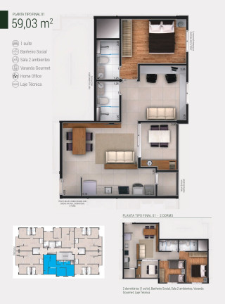 Imagem Imóvel com 2 Quartos à Venda, 60 m² em Vila Do Golf - Ribeirão Preto