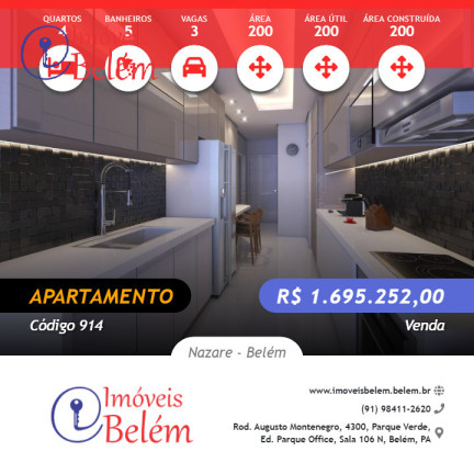 Imagem Apartamento com 4 Quartos à Venda, 200 m² em Nazare - Belém