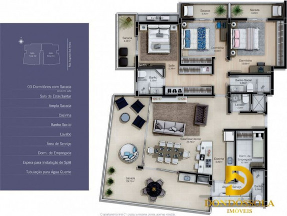 Imagem Apartamento com 3 Quartos à Venda, 159 m² em Pio Corrêa - Criciúma