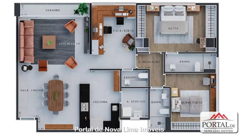 Imagem Apartamento com 2 Quartos à Venda, 66 m² em Alphaville Lagoa Dos Ingleses - Nova Lima Imagem Apartamento com 2 Quartos à Venda, 66 m² em Alphaville Lagoa Dos Ingleses - Nova Lima