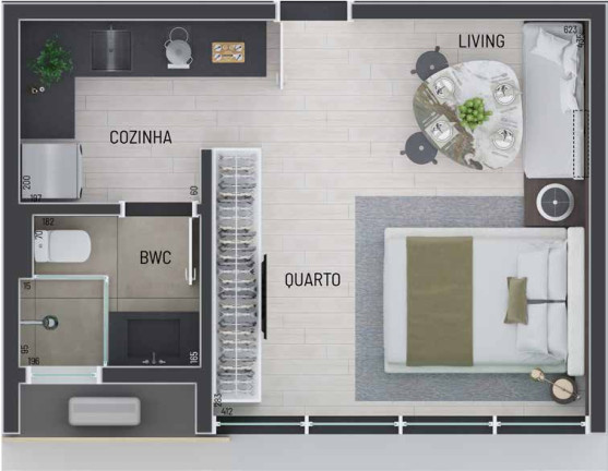 Imagem Apartamento com 1 Quarto à Venda, 55 m² em Campo Comprido - Curitiba