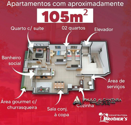 Imagem Apartamento com 3 Quartos à Venda, 105 m² em Cidade Nobre - Ipatinga