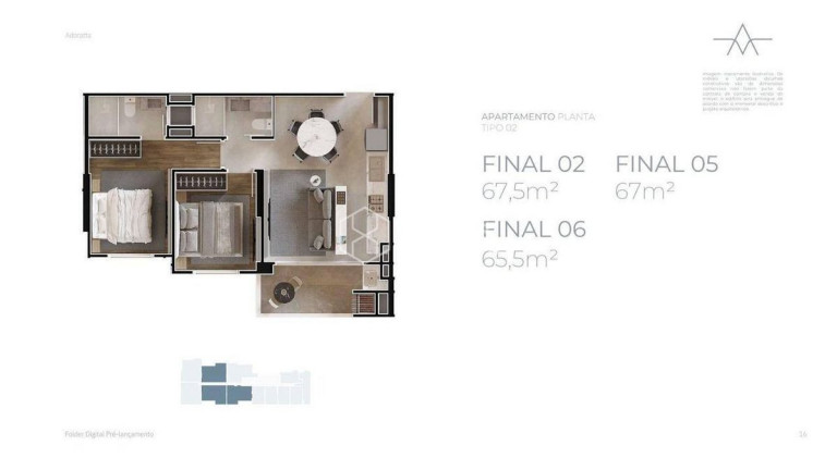 Imagem Apartamento com 2 Quartos à Venda, 68 m² em Praia Brava - Itajaí