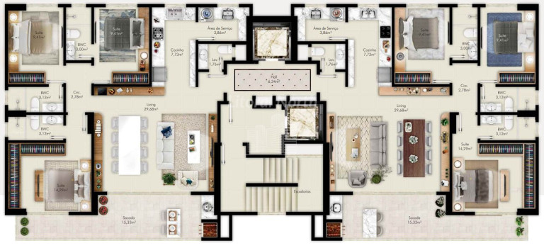 Imagem Apartamento com 3 Quartos à Venda, 116 m² em Fazenda - Itajaí Imagem Apartamento com 3 Quartos à Venda, 116 m² em Fazenda - Itajaí