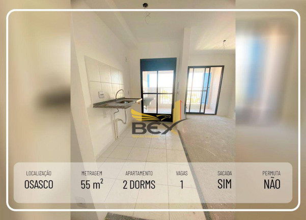 Imagem Apartamento com 2 Quartos à Venda, 55 m² em São Pedro - Osasco