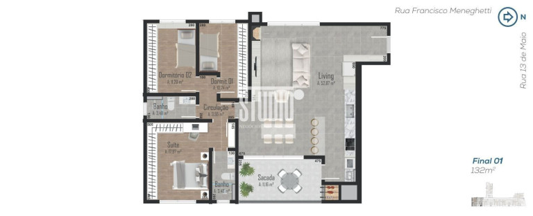 Imagem Apartamento com 3 Quartos à Venda, 132 m² em Centro - Garibaldi Imagem Apartamento com 3 Quartos à Venda, 132 m² em Centro - Garibaldi