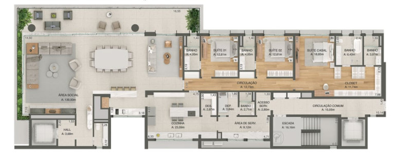 Imagem Cobertura com 3 Quartos à Venda, 511 m² em Bela Vista - Porto Alegre