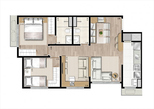 Imagem Apartamento com 3 Quartos à Venda, 67 m² em Passo Da Areia - Porto Alegre