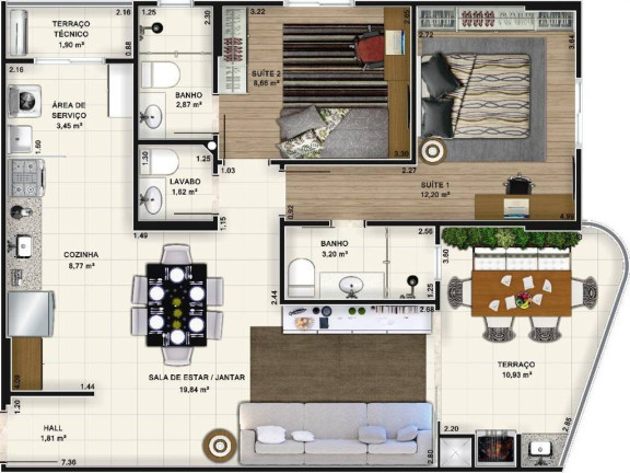 Apartamento com 2 Quartos à Venda, 83 m² em Canto Do Forte - Praia Grande