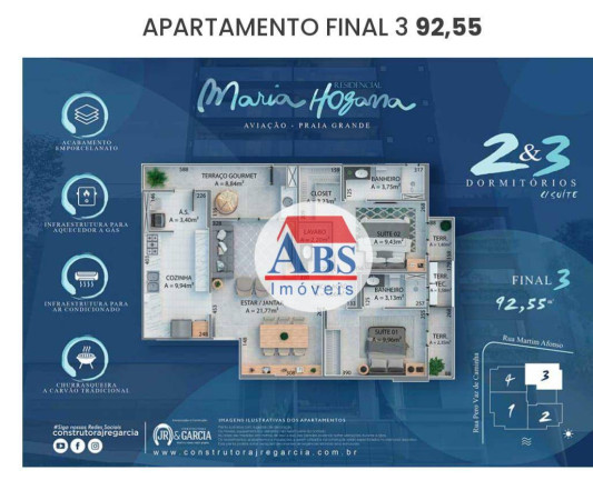 Imagem Apartamento com 3 Quartos à Venda, 135 m² em Aviação - Praia Grande