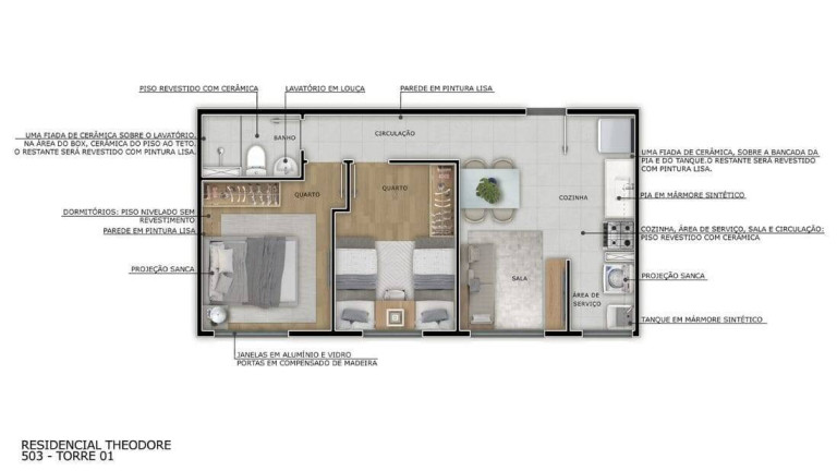 Imagem Apartamento com 2 Quartos à Venda, 42 m² em Estiva - Taubaté
