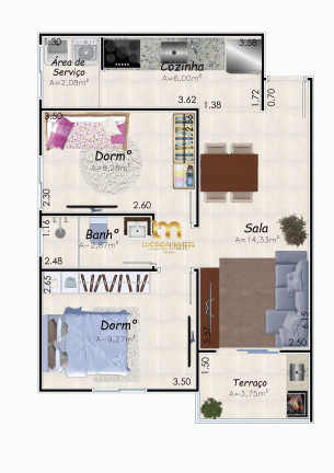 Imagem Apartamento com 2 Quartos à Venda, 52 m² em Caiçara - Praia Grande