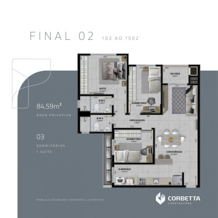 Imagem Apartamento com 2 Quartos à Venda, 77 m² em Centro - Criciúma Imagem Apartamento com 2 Quartos à Venda, 77 m² em Centro - Criciúma