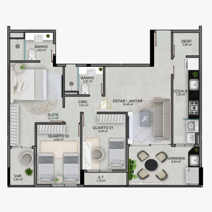 Imagem Imóvel com 3 Quartos à Venda, 86 m² em Jardim Camburi - Vitória