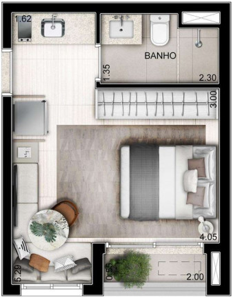 Imagem Imóvel com 1 Quarto à Venda, 24 m² em Campo Belo - São Paulo