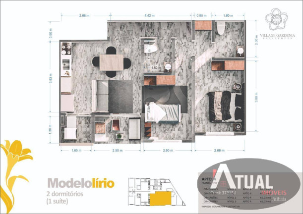 Imagem Apartamento com 2 Quartos à Venda, 65 m² em Nova Gardênia - Atibaia