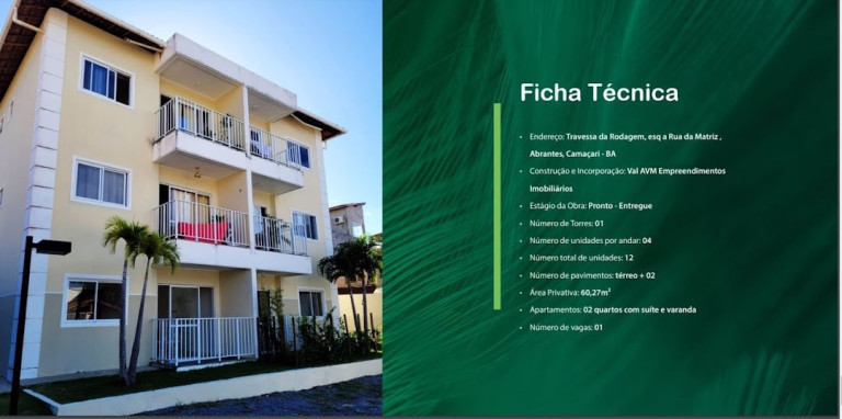 Apartamento com 2 Quartos à Venda, 60 m² em Estrada Do Coco - Camaçari