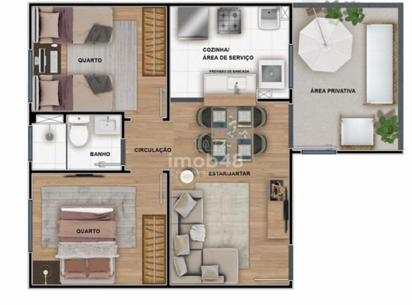 Imagem Apartamento com 2 Quartos à Venda, 50 m² em Roçado - São José