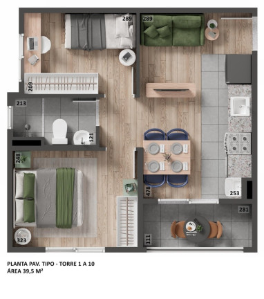 Imagem Apartamento com 2 Quartos à Venda, 39 m² em Restinga Seca - Almirante Tamandaré