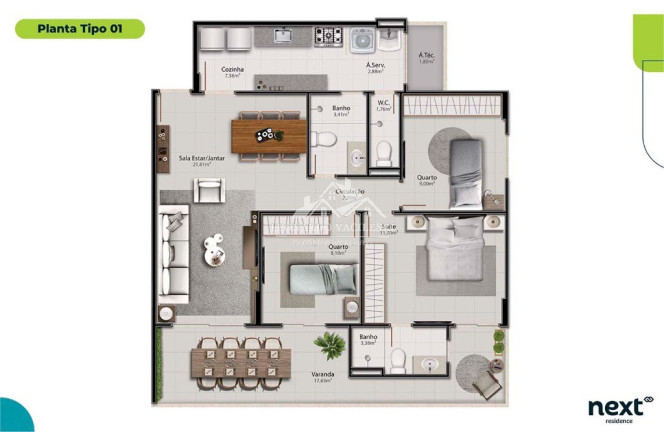 Imagem Imóvel com 3 Quartos à Venda, 95 m² em Alphaville Jacuhy - Serra