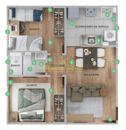 Imagem Apartamento com 2 Quartos à Venda, 40 m² em Forquilhas - São José