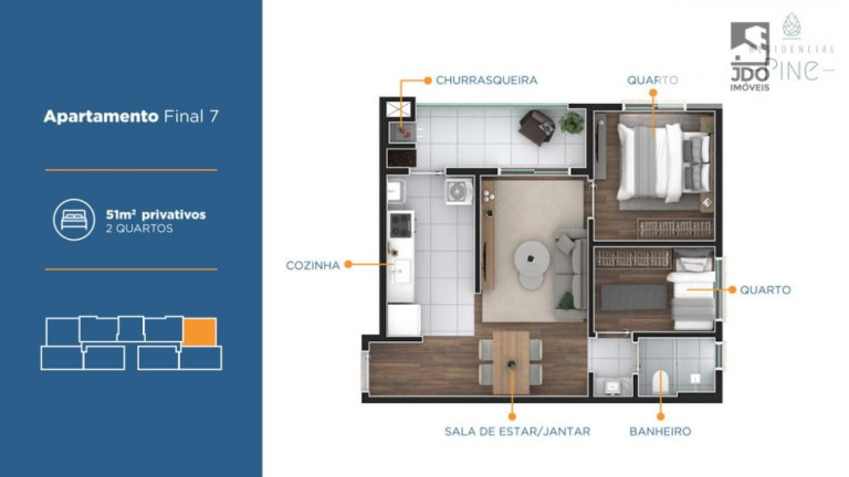 Imagem Apartamento com 2 Quartos à Venda, 52 m² em Santa Quiteria - Curitiba Imagem Apartamento com 2 Quartos à Venda, 52 m² em Santa Quiteria - Curitiba
