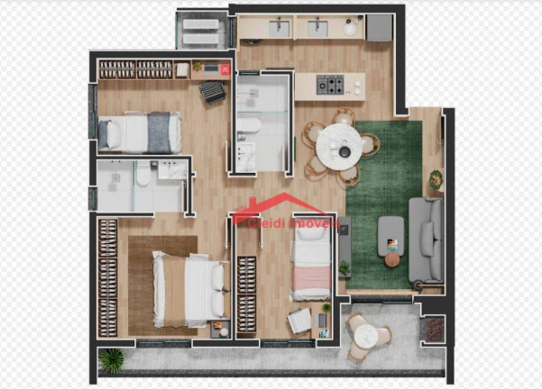 Imagem Apartamento com 3 Quartos à Venda, 78 m² em Anita Garibaldi - Joinville