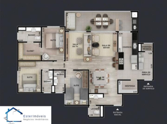 Imagem Apartamento com 3 Quartos para Alugar ou Temporada, 141 m² em Vila Das Hortências - Jundiaí