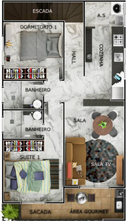 Imagem Casa com 2 Quartos à Venda, 48 m² em Caiçara - Praia Grande