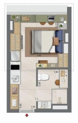 Imagem Studio com 1 Quarto à Venda, 21 m² em Campo Belo - São Paulo