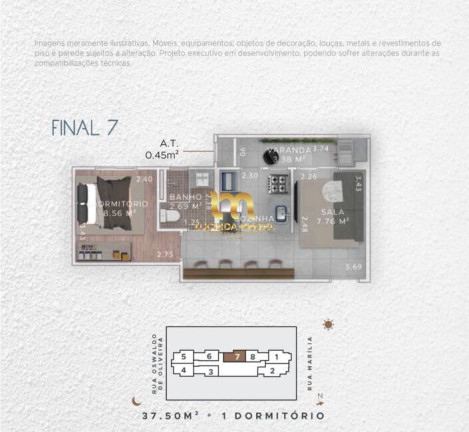 Imagem Apartamento com 1 Quarto à Venda, 37 m² em Boqueirão - Praia Grande