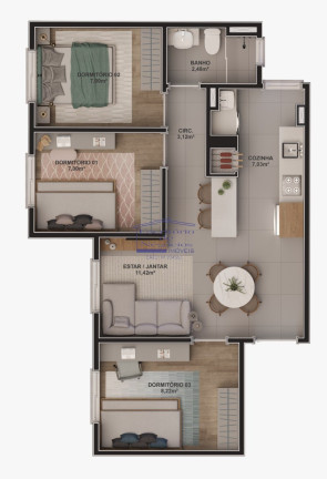 Imagem Imóvel com 2 Quartos à Venda, 45 m² em Guarujá - Porto Alegre