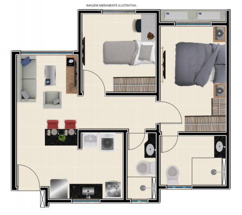 Imagem Apartamento com 2 Quartos à Venda, 45 m² em Siqueira - Fortaleza