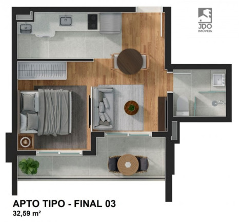 Imagem Apartamento com 1 Quarto à Venda, 33 m² em Mercês - Curitiba Imagem Apartamento com 1 Quarto à Venda, 33 m² em Mercês - Curitiba
