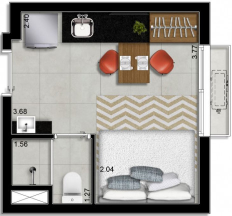 Imagem Studio com 1 Quarto à Venda, 11 m² em Paraíso - São Paulo Imagem Studio com 1 Quarto à Venda, 11 m² em Paraíso - São Paulo